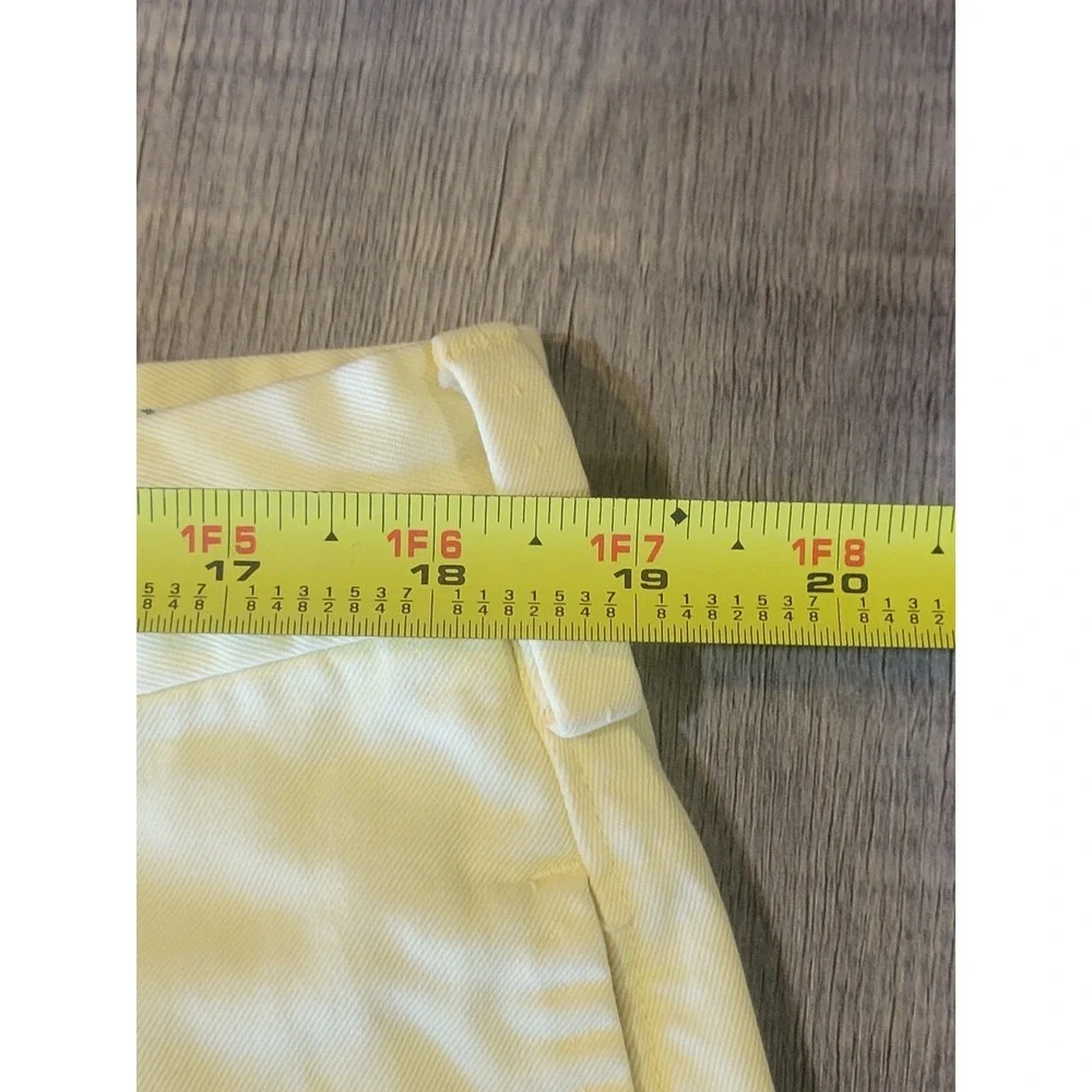 Orvis Mens 38 Yellow Flat Front Casual Cotton Chino Shorts